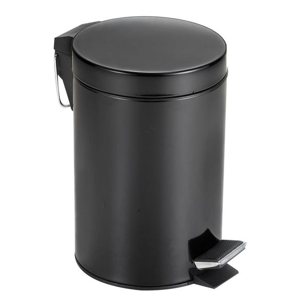 Mainstays 5 Litre Stainless Steel Step Bin, Removable Liner, 8' X 11', Black with a convenient carry handle