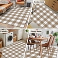 thumbnail image 6 of 3x5 Washable Area Rug, Pastoral Style Non-Slip Rectangle Rug for Living Room Bedroom, Light Brown Lattice Indoor Low Pile Floor Mat for Home Decor, 6 of 9