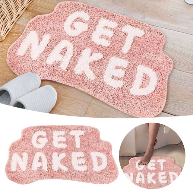 Faux Mat With Contrast Letter Patterns Non Slip Washable & Highly Absorbent For Bathroom Hallway & Bedroom