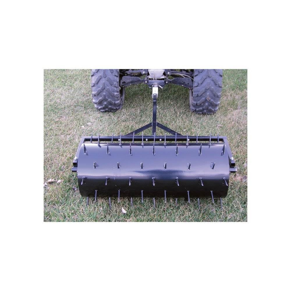 Yard Tuff Drum Steel Spike Lawn Aerator Roller W 36 Inch Width 78 Spikes Black