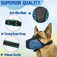 thumbnail image 7 of Soft Dog Muzzle, Air Mesh Breathable Muzzle for Medium Large Sized Dogs to Anti & Prevent Biting Barking Chewing, Soft Basket Muzzle with Reflective & Adjustable Strap (Blue, M), 7 of 7