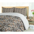 thumbnail image 5 of Ambesonne Paisley Duvet Cover Sets, Vintage Oriental Ethnic, 2-Queen, Redwood and Blue Grey, 5 of 7