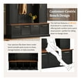 thumbnail image 6 of GDF Studio 4-IN-1 Hall Tree with Storage Cabinets, Shoe Rack, Bench, Adjustable Shelves, 59" x 76.7", Black, 6 of 8