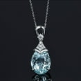 thumbnail image 1 of Zhuge Collar con colgante de aguamarina y cadena natural de plata con piedras preciosas vintage, 1 of 5