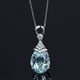 thumbnail image 1 of Zhuge Collar con colgante de aguamarina y cadena natural de plata con piedras preciosas vintage, 1 of 5
