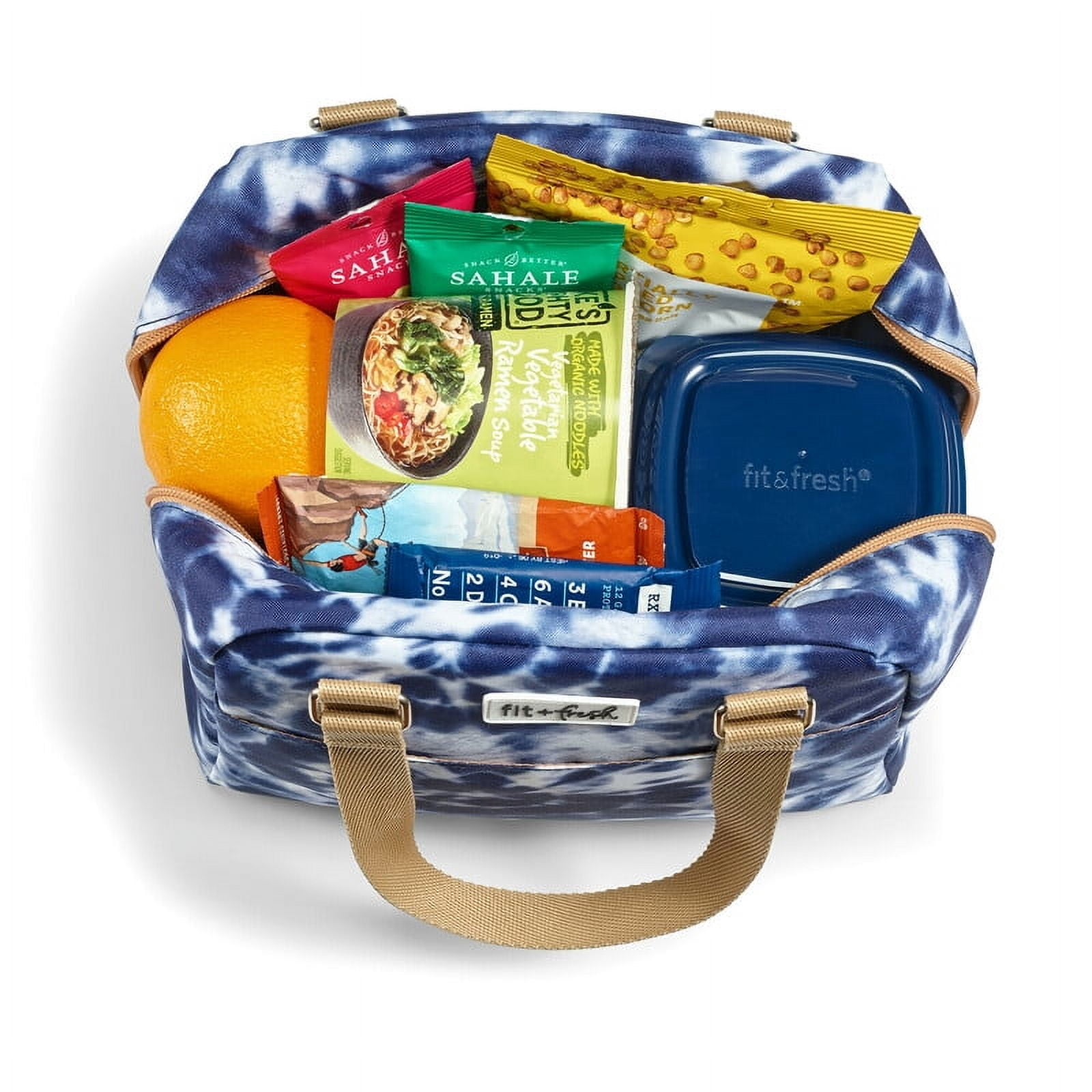 Fit & Fresh Fashion Insulated Lunch Bag Kit for Women, Blue