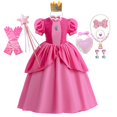 thumbnail image 1 of Vestido de Cosplay de princesa melocotón para niña, traje de juego de rol para fiesta de Halloween, trajes de actuación para escenario, ropa de Carnaval para niños Fivean unisex, 1 of 2