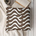 thumbnail image 3 of YINGXI  Brown and White Throw Pillow Cushion Case, Home Phrase and Word Lettering with Rhombus Check and Abstract Waves, Modern Accent Double-Sided Digital Printing,Umber and Taupe 20x20in, 3 of 5