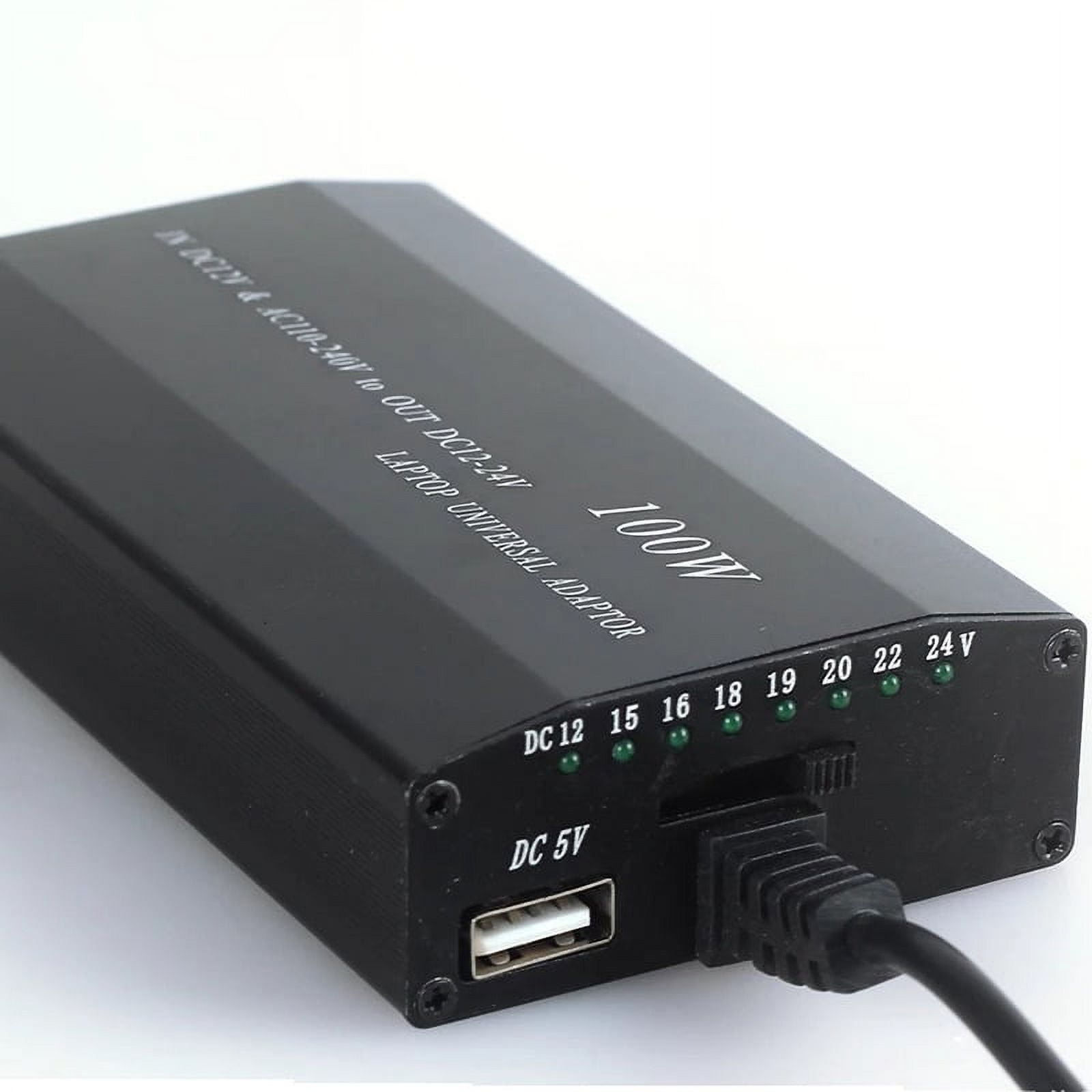 Universal 5V-24V AC Power Adapter Adjustable Car Home Charger USB5V Power Supply 100W 5A Laptop with 34Pcs DC Connector