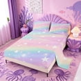 thumbnail image 2 of meiyoeat Colorful Gradient Bed Sheets,Cute Rainbow Stars Print Full Size Sheets For Girl,4-Piece,1 Flat Sheet,1 Fitted Sheet and 2 Pillowcases, 2 of 6