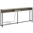 thumbnail image 1 of VASAGLE 70'' Console Table with Outlet and Shelves, Sofa Table with Hidden Charging Station, Behind Couch Table Skinny, Long Entryway Table for Hallway, Living Room, Greige and Black, 1 of 5