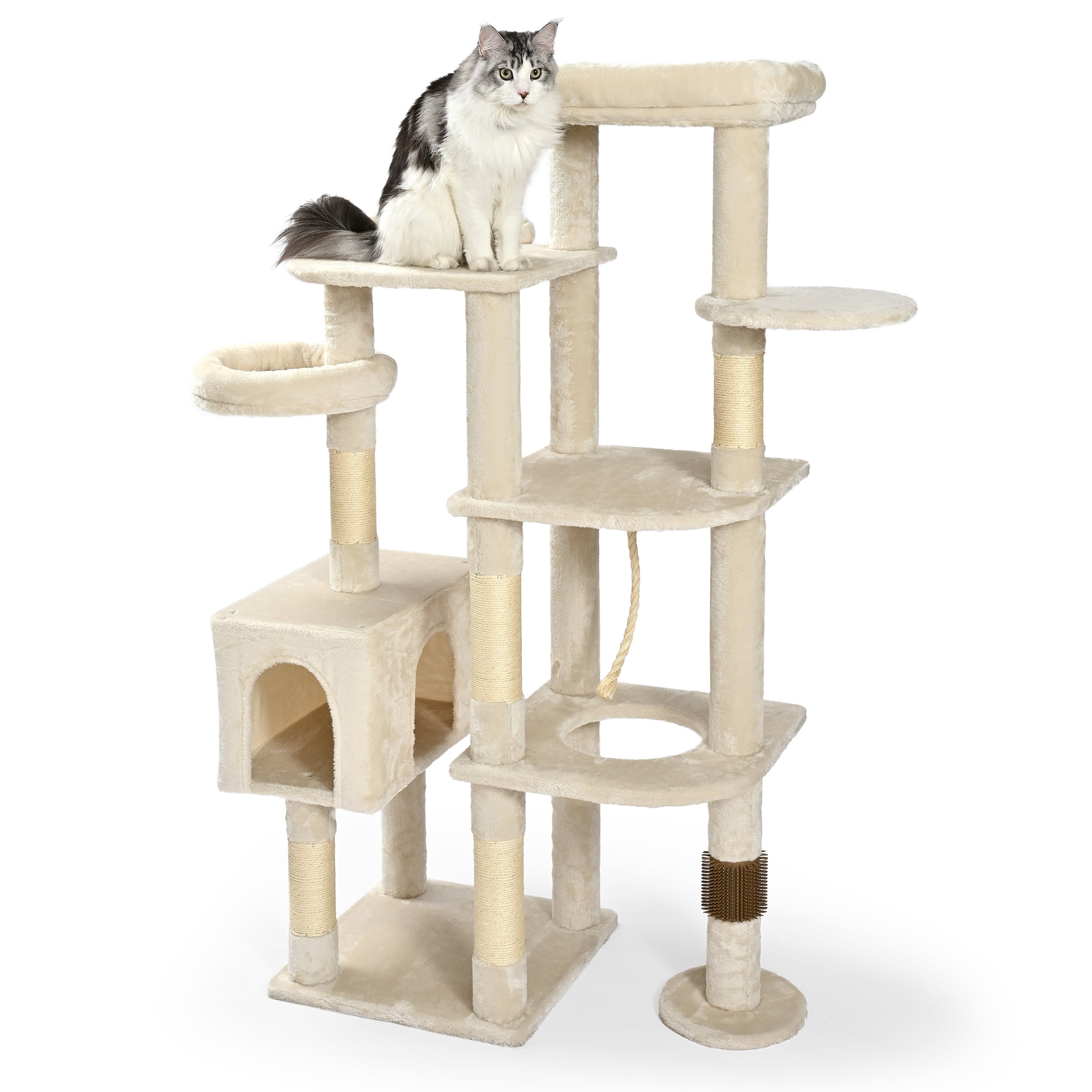 Vibrant Life Heavy Duty 8-Level 61" Cat Tree with Condo, Beige