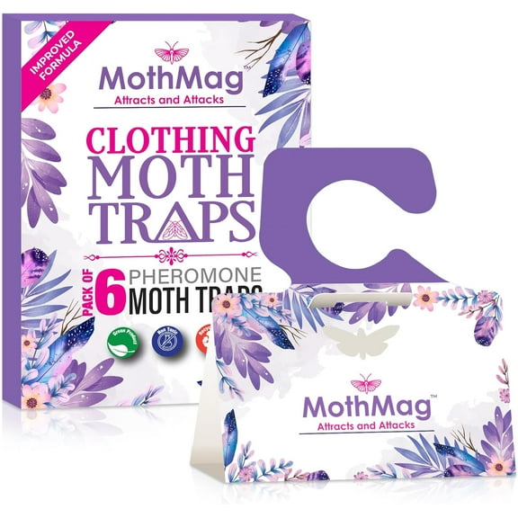 Clothes & Closet Moth Trap – Pheromone Lure for Fabrics, Carpets, Wardrobes – Mothballs Alternative, Indoor Insect Control