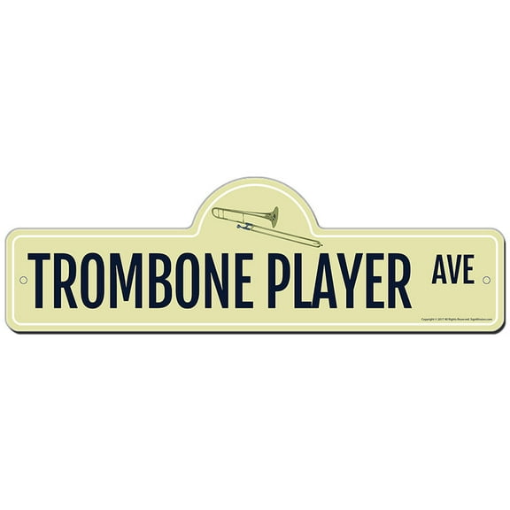 SignMission P-618 Trombone Player 18 x 6 in. Trombone Player Street Sign