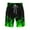 Green, variant on Drawstring Lightweight Summer Casual Shorts for Men Elastic Waist Flame Print Beach Shorts with Pockets