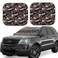 thumbnail image 2 of Bingfone Vintage Skull Casino Windshield Sun Shade 2-Piece Foldable Car Front Window Sunshade for Most Sedans SUV Truck-Large, 2 of 7