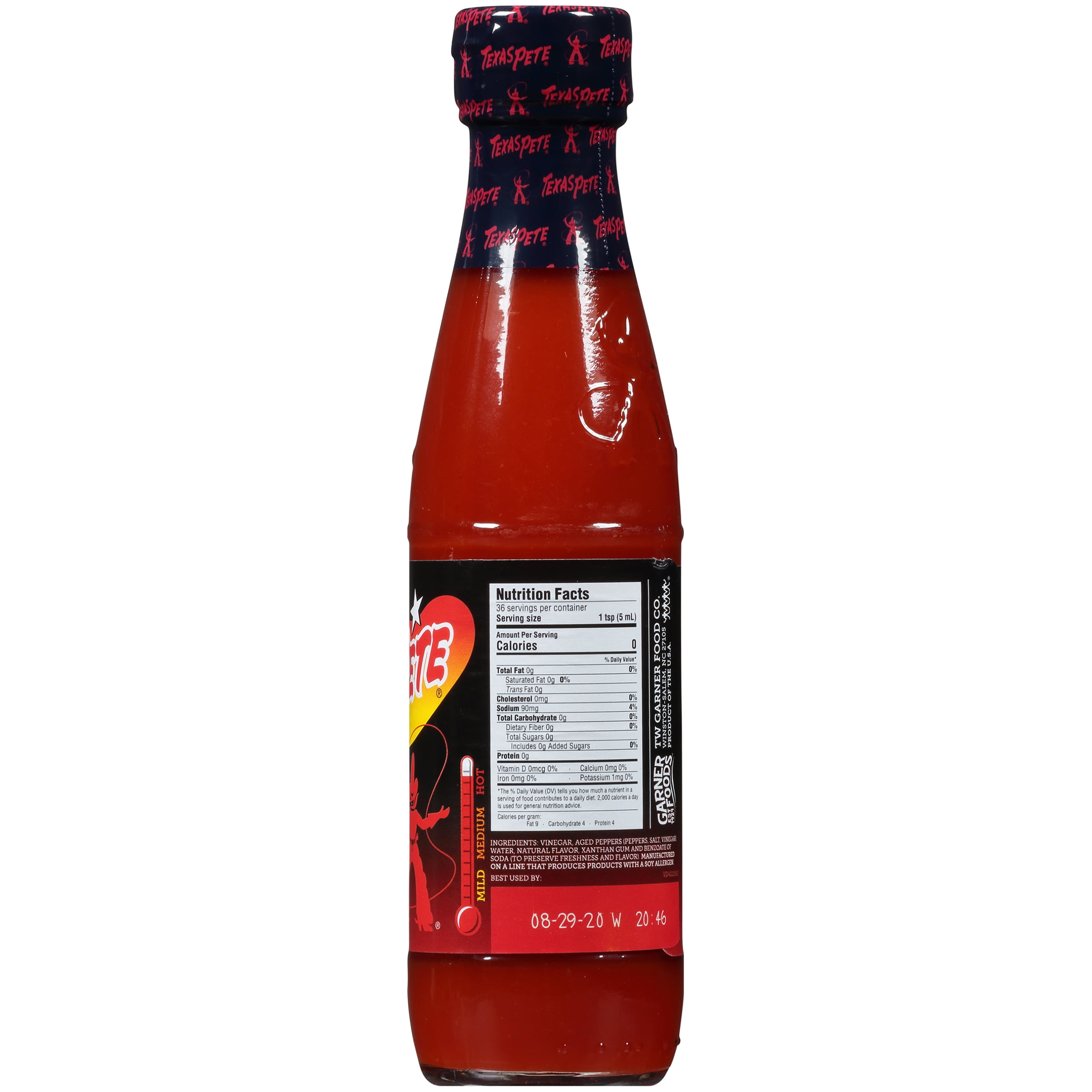 (6 pack) Texas Pete Hotter Hot Sauce 6 fl oz, Gluten-Free Certified