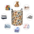 thumbnail image 4 of Balery Camp Badge Cesta de ropa redonda con asas, impermeable, independiente, para ropa, juguetes, dormitorio y familia-Small, 4 of 6