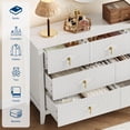 thumbnail image 4 of Huisuilinss Fluted Dresser For Bedroom,7 Drawer Dresser,Modern Chest Of Drawers,Wide Double Dresser TV Stand,Wood Storage Organizer For Living Room Hallway Entryway, 4 of 8