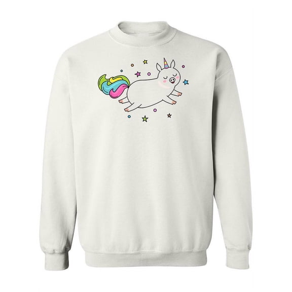 Cute Colorful Unicorn Pig. Sweatshirt Women -Image by Shutterstock, Female Large