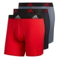 thumbnail image 1 of Calzoncillos tipo bóxer adidas para hombre, paquete de 3 unidades, rojo escarlata/negro/gris ónix, 1 of 9