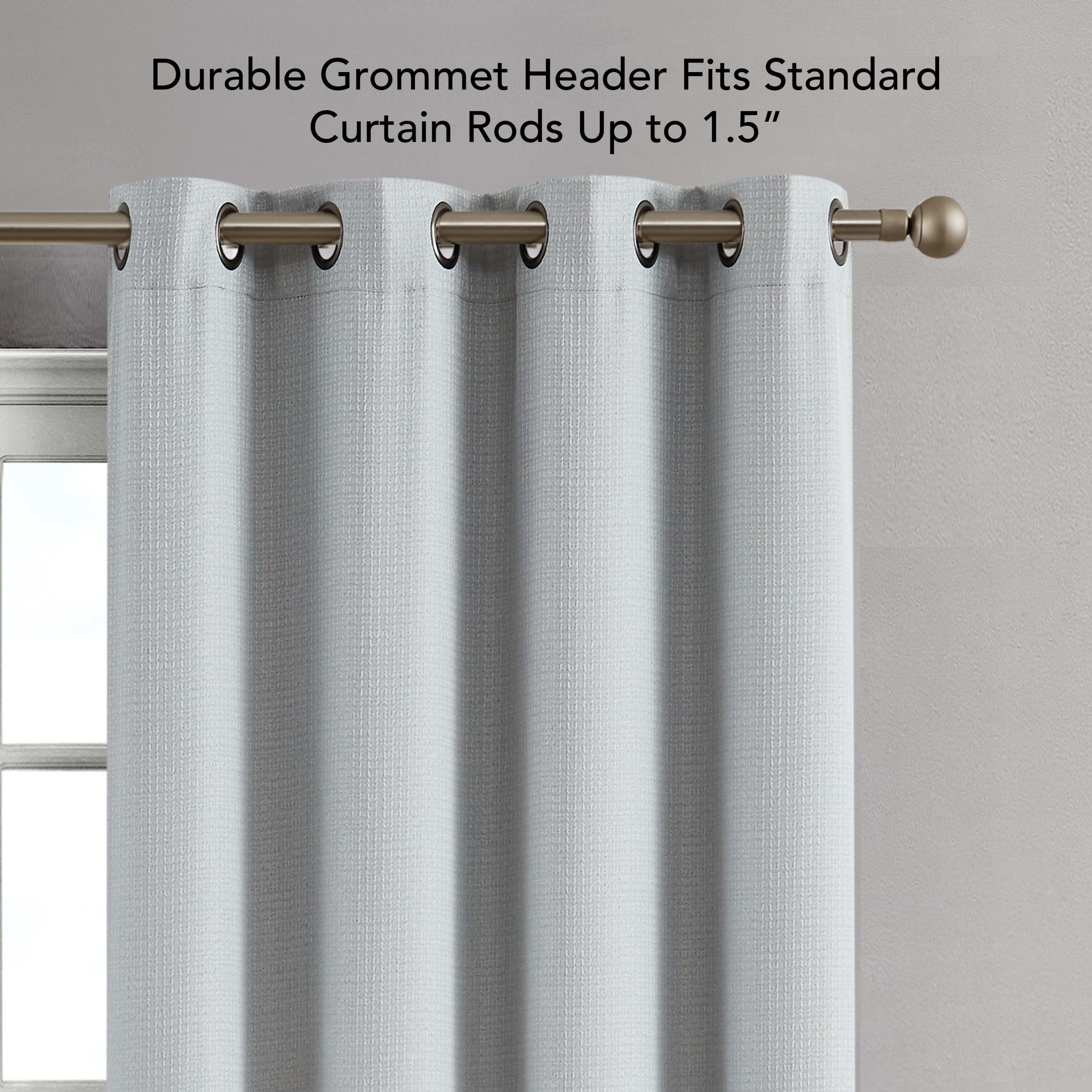 Chyna Blackout Window Curtain Panels with Tiebacks, Grommet, Grey, 50" x 108"