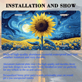 thumbnail image 3 of 1 Pcs 2D Flat License Plate Covers & Frames, Sunflower under Starry Night For Decorative Front, Waterproof For Decoration Aluminum License Plate Covers & Frames Cover For Men Women, 12" X 6", 3 of 7