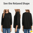 thumbnail image 5 of DISKEBUISS 3/4 Sleeve Sweatshirts for Women Loose Fit Crew Neck Pullover Tops Classic Fall & Winter, 5 of 8