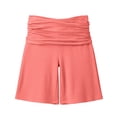 thumbnail image 5 of Coral Shorts Women Summer Yoga Shorts Pull On Athletic Shorts Knee Length Lightweight Solid High Waisted Stretch Long Shorts Walking Casual Running Shorts, 5 of 6