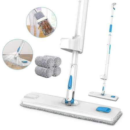 Spray Mop, JASHEN Self Wringing Microfiber Mop Flat Floor Mop Kit with 4 Reusable Pads, 360 Degree Spin Dry and Wet Cleaning Mop for Hardwood Floor, Laminate, Wood,