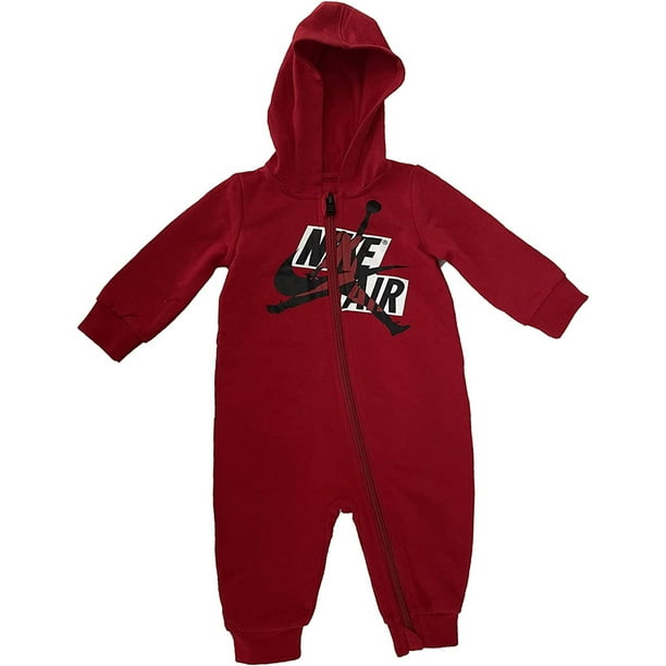 Jordan Baby Boys Nike Air Jumpman Full Zip Hooded Coverall (Red(55A795 ...