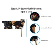 RAVEN 12 Pocket Black Suede Tool Belt | 7 (17.8 cm) & 4.75 (12.1 cm) Pockets | Cut-Resistant Pocket | Heavy-Duty Construction | Adjustable Belt up to 48 (121.9 cm)
