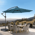 thumbnail image 2 of 10ft Offset Hanging Market Patio Umbrella with Easy Tilt Adjustment,Polyester Shade,8 Ribs for Backyard,Poolside,Lawn and Garden,Blue, 2 of 7
