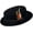 Black, variant on Men's Crush-able Wool Felt Porkpie Pork Pie Fedora Hats with Feather