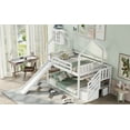 thumbnail image 5 of CoSoTower Twin over Twin House Bunk Bed with Convertible Slide,Storage Staircase,White, 5 of 9