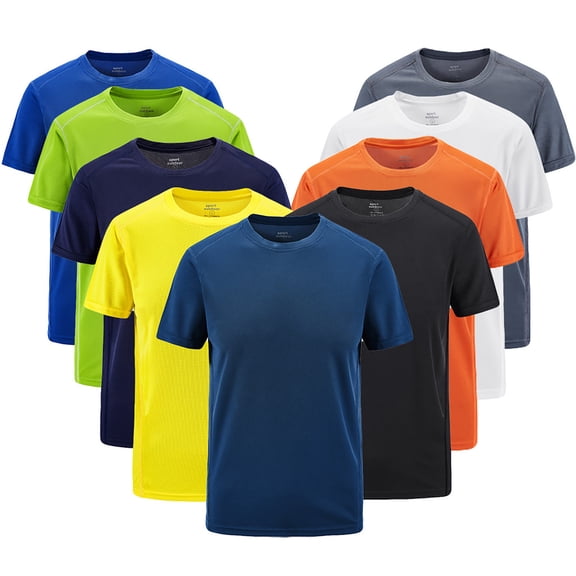 Mens Short Sleeve Quick Dry Active Athletic Plus Size T Shirt Running Moisture Wicking Gym Workout Tee Tops