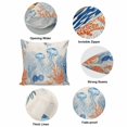 thumbnail image 6 of Throw Pillow Covers, Blue Coastal Jellyfish Decorative Throw Pillow Covers 18x18 Inch, Country Nautical Ocean Creatures Square Linen Pillow Cases for Couch/Living Room/Sofa, 6 of 9