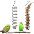 thumbnail image 1 of Comederos de frutas, 2 piezas Comedero de pájaros en espiral Accesorios de alimentación en jaula Comedero de frutas y verduras Cesta de pájaros para loros Comida para pájaros o animales pequeños para masticar y jugar. ER, 1 of 5