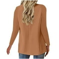 thumbnail image 4 of WULMLEO Suits Jacket for Women Business Petite Trendy Blazer Button Oversized Casual Long Sleeve Dressy Blazers Lightweight Summer Plus Size Tweed Dress Mujer Open Front Camel XL, 4 of 7