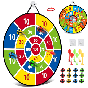 CCNZZITSHT Kids Dart Board Set,toy Sports Double Sided With Sticky Balls,indoor Outdoor Party Games Toys Gifts For 4 5 6 7 8 9 10 11 12 Year Old Boy Girl And Adu