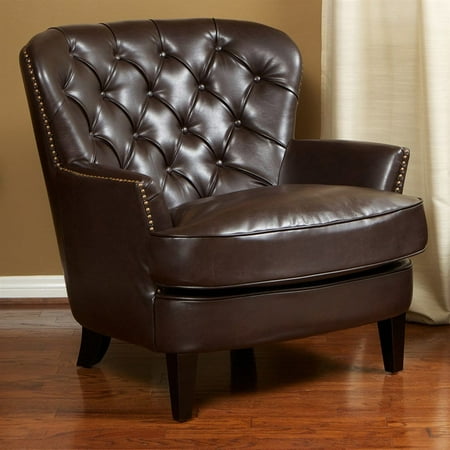 Christopher Knight Home Tafton Tufted Oversized Brown Leather Club