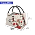 thumbnail image 2 of Yiaed Floral Leopard Butterflies Print Lunch box lunch bag Portable Insulated Lunch Box for Women Men Cooler Tote Bag with Front Pocket for Work Picnic Travel, 2 of 6