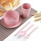 thumbnail image 1 of Juego de Vajilla Portátil de 6 Piezas con Tazón, Taza, Cuchara, Tenedor, Palillos y Bandeja para El Hogar y Viajes., 1 of 6