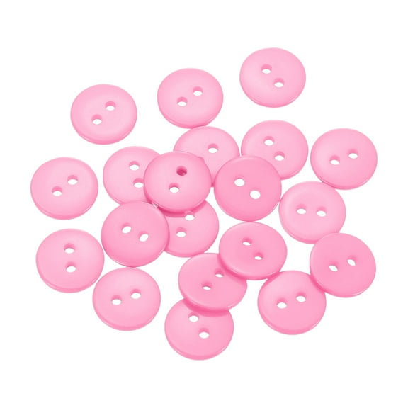 20pcs Resin Sewing Button, 12.5mm (1/2-inch) 2 Holes Round Craft Buttons, Pink