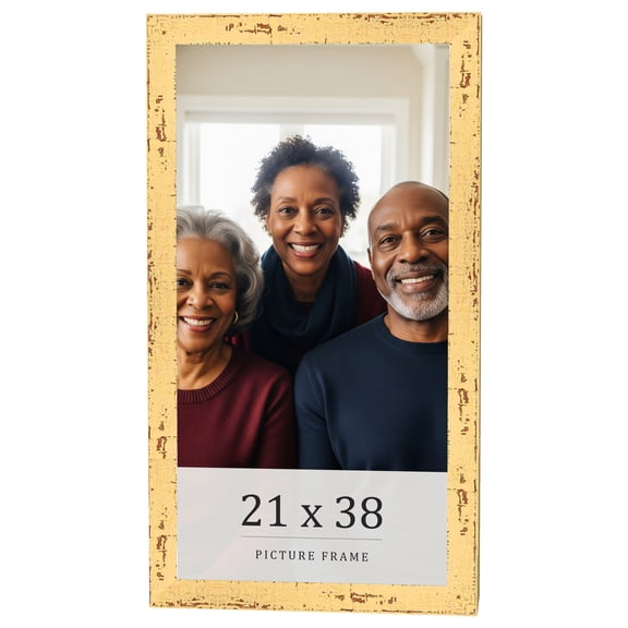 21x38 Frame Yellow Real Wood Picture Frame Width 1.25 inches | Interior Frame Depth 0.5 inches |
