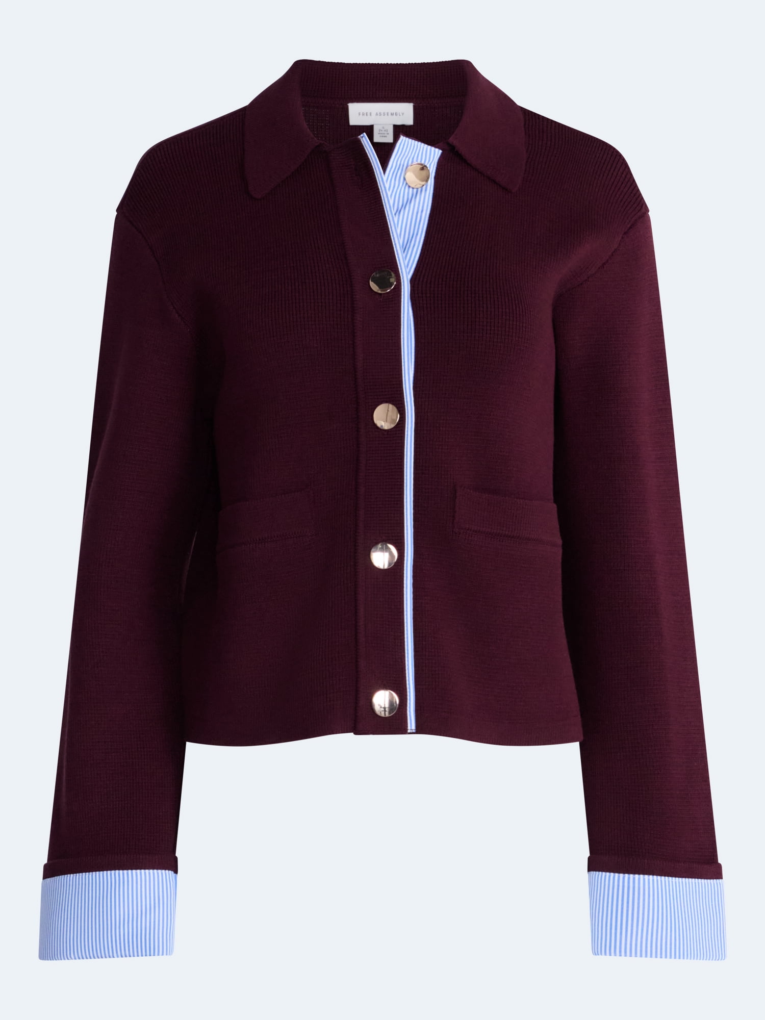 Free Assembly Women's and Women's Plus Cropped Sweater Jacket, Sizes XS-4X