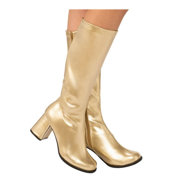 gold platform gogo boots
