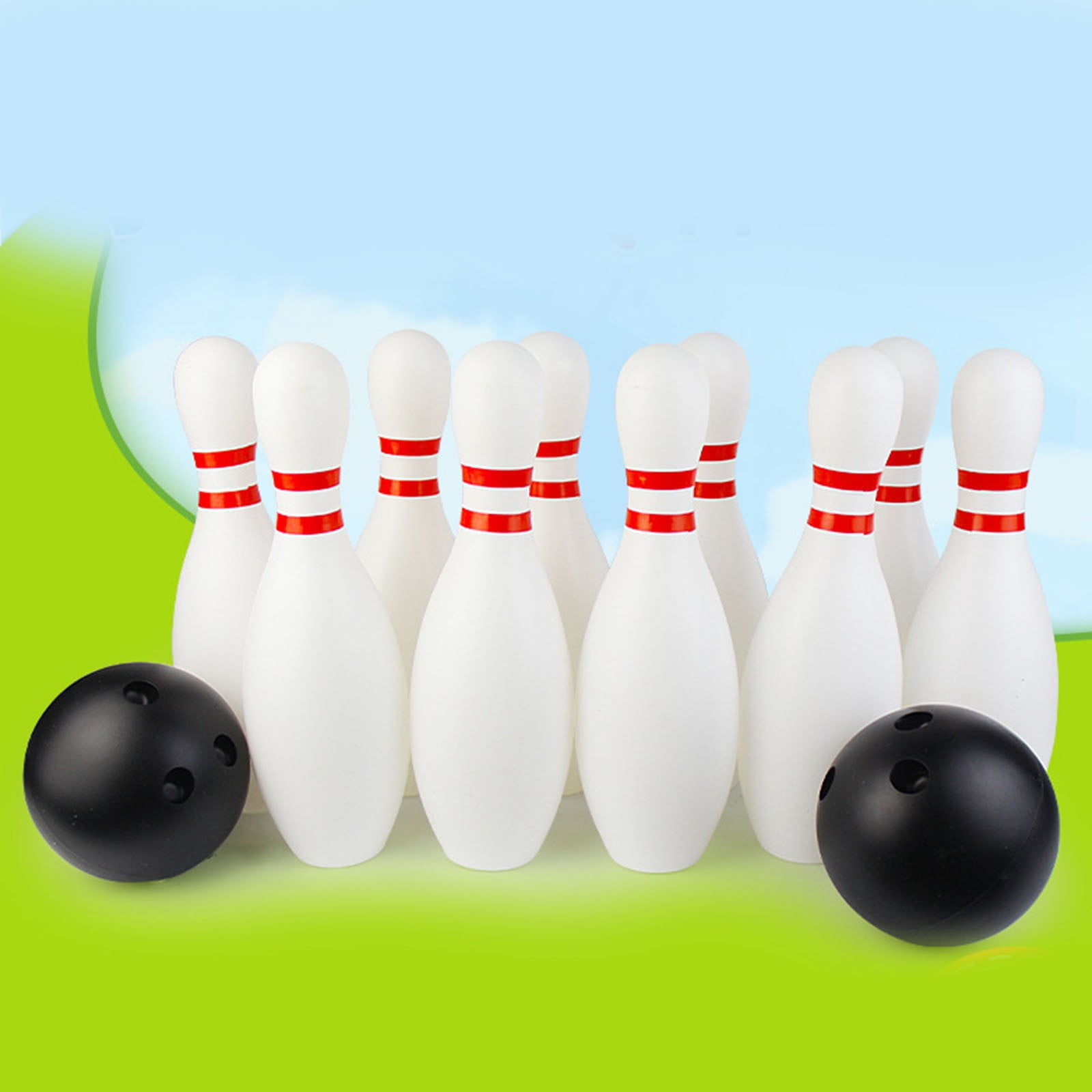 Children's Bowling Toy Set with 10 Pins and 2 Balls Educational Children Toy for Indoor and Outdoor Sports