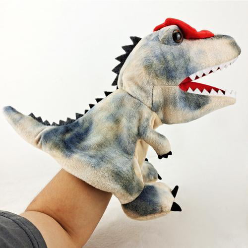 HooYiiok Plush Dinosaur Hand Puppets,T-rex Dinosaur Stuffed Animal Cute Soft Plush Toy Great Birthday Gift for Kids 11 inches Open Movable Mouth for Creative Role Play 