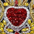 thumbnail image 2 of Embroidery Beaded Rhinestone Patches Sacred Heart Patches Sew on Sequin Badge for Clothing Applique Craft 2pieces, 2 of 4